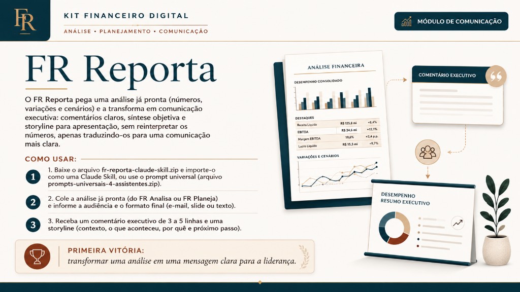 Assistente FR Reporta no Hub Financeiro Relevante